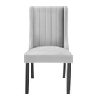 Modway Renew Parsons Performance Velvet Dining Side Chairs - Light Grey - 2 Pack-8