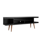 Manhattan Comfort Utopia 70.47" Modern TV Stand - Black-Fashionable Splayed Legs made from Solid Wood for Extra Durability