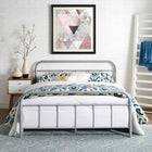 Modway Maisie Stainless Steel Queen Bed Frame - Grey-Powder Coated Sturdy Steel Frame