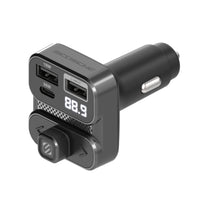 Scosche Bluetooth FM Transmitter Car Charger with USB-C Dual USB-A Hands-Free Calling-Play music through your car stereo from a Bluetooth enabled Smartphone or any AUX 3.5mm device using our FM Transmitter