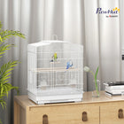 PawHut 23" H Small Bird Cage with Handle - White-A large doors and five smaller doors for convenient access to the interior 