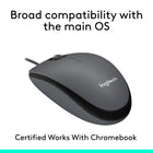Logitech M100 Wired USB Ambidextrous Mouse - Grey-Upgrade to Logitech M500 Corded Mouse: Achieve higher productivity with hyper-fast and horizontal scrolling, better precision, and 6 customizable buttons
