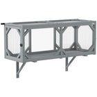 PawHut Cat Tunnel - Wooden Catio Outdoor Cat Enclosure with 2 Doors-Mount on walls or use stands, saving space and satisfying cat's curiosity
