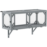PawHut Cat Tunnel - Wooden Catio Outdoor Cat Enclosure with 2 Doors-Mount on walls or use stands, saving space and satisfying cat's curiosity