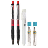 Pentel Q-Erase 0.7mm 2 Pencil Set with 2 Refill Leads & Eraser-Q-Erase is a fun, colourful addition to the Twist-Erase family of mechanical pencils