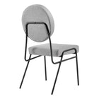 Modway Craft Upholstered Fabric Dining Side Chairs - Black/Light Grey - 2 Pack-9