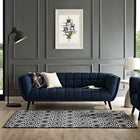 Modway Frame Transitional Moroccan Trellis Area Rug - 8 ft W x 10 ft L - Black/White-Protect Floors From Traffic/Furniture
