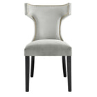 Modway Curve Performance Velvet Dining Chairs - Light Grey - 2 Pack-8