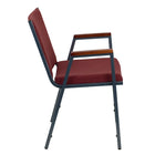 Flash Furniture HERCULES Series Heavy Duty Burgundy Patterned Fabric Stack Chairs with Arms - 4 Pack-550 lb. Weight Capacity