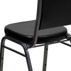 Flash Furniture HERCULES Series Crown Back Stacking Banquet Chairs in Black Vinyl with Silver Vein Frame - 4 Pack-Seamless Back Panel