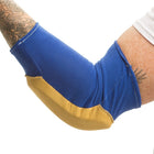 Impacto 804-20 Elbow Pad Memory Foam, Small-Made with polycotton and grain leather cover and memory foam padding, color blue and yellow