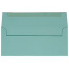 JAM Paper #10 Business Envelopes, 4 1/8 x 9.5, Aqua Blue, 100 Pack (1523976g)-Size: 4 1/8" x 9-1/2"