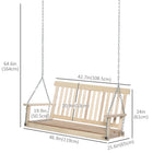 Outsunny 2 Person Wooden Porch Swing with Hanging Chains - Slatted Back & Seat-Made of fir wood with a painted surface that fights against weather and water
