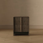 Manhattan Comfort Novara 22" Contemporary 2-Drawer Nightstand - Jacobean Walnut-30 Day Limited Manufacturer's Warranty