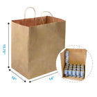 Reliabag Paper Bags - Twist Handles - 14" W x 10" D x 15.75" H - Kraft - 100 Pack-Carrying weight 17 lbs