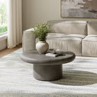 Modway Argos Indoor/Outdoor Patio Concrete Round Coffee Table - Grey-Non-Marking Leveling Feet