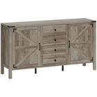 HOMCOM Farmhouse 59.2" L Sideboard Buffet Cabinet with Thick Top - Grey Wash-A wide countertop comfortably fits your coffee maker, kettle and all your brewing essentials