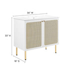 Modway Chaucer 36" Bathroom Vanity - White-Adjustable Shelf