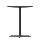 Flash Furniture 30" Round Black Laminate Table Top with 22" x 22" Bar Height Table Base-Black T-Mold Protective Edging