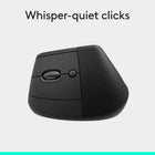 Logitech Lift Left Vertical Ergonomic Mouse - Graphite-Plastic parts in Lift include certified post-consumer recycled plastic (Graphite: 70% - excludes plastic in receiver, battery, PWA, and FFC cable)