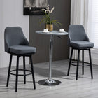 HOMCOM Bar Height Swivel Bar Stools with Steel Legs - Charcoal Grey - 2 Pack-360° swivel function makes your seat rotate comfortably
