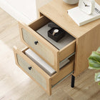Modway Chaucer 2-Drawer Nightstand - Oak-Adjustable Feet