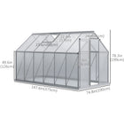 Outsunny 6' x 12' x 6.5' Polycarbonate Greenhouse - Clear- UV protection polycarbonate panels shield plants from harsh sunlight
 