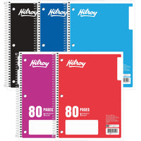Hilroy 1-Subject Notebook - 10-1/2" x 8" - 80 Pages - Assorted Colours-A great office or classroom value