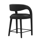 Modway Pinnacle Vegan Leather Counter Stool - Black Black - Set of 2-7