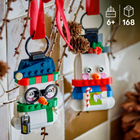 LEGO Seasons & Occasions Snowman Ornaments Building Set-The adult snowman wears a top hat and the child snowman wears a beanie