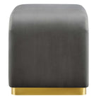 Modway Koda Performance Velvet Waterfall Stool - Brass/Storm Grey-Adjustable Foot Caps