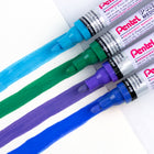 Pentel Paint Marker - Medium Point - 4PC Pack - Assorted Colours Sky Blue - Green - Violet - Blue-Quick drying, designed for versatility across a range of surfaces. This includes metal, stone, glass, plastic, rubber, and paper.