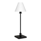 Hudson&Canal Clement 28" Tall Table Lamp with Fabric Shade - Blackened Bronze/White-Elegant modern design for your living room, workspace, or bedside table