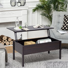 HOMCOM 39" Modern Lift Top Coffee Table with Hidden Storage Compartment - Coffee-Rectangle design creates a unique, cutting edge look