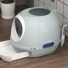 PawHut Enclosed Cat Litter Box with Lid, Scoop, Front Door and Skylight - Blue-Materials: Polypropylene, ABS 