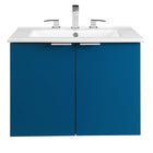Modway Maybelle 24" Wall-Mount Bathroom Vanity - Navy/White-8