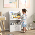 Qaba Toy Storage Organizer, Kids Bookshelf for Bedroom, Nursery - White-Suitable height for easy access by children aged 3-8
