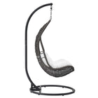 Modway Abate Wicker Rattan Outdoor Patio Swing Chair - Grey White-UV-Resistant