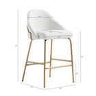 Manhattan Comfort Gracie 22" Modern Leatherette Upholstered Counter Stool - White and Gold - 3 Pack-Upholstered in Luxurious Leatherette with Fine Stitching 