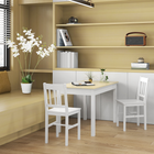 HOMCOM Scandinavian Dining Table with Wood Effect Top & Thick Legs for 4-6 - Oak-Colour: Oak Wood Grain, White