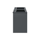 Modway Bryn 48" Wall-Mount Double Sink Bathroom Vanity - Grey/Black-Ceramic Double Sink With Integrated Countertop