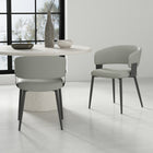 Manhattan Comfort Luce 22" Modern Textured Leatherette Upholstered Dining Chair - Stone Grey - Set of 2-Upholstered in Luxurious Textured Leatherette with Fine Stitching