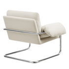 Modway Ansel Performance Velvet Accent Chair - Alabaster-Non-Marking Foot Pins
