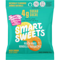Smart Sweets Peach Rings - 50 g -Delicious candy without the use of sugar alcohols (erythritol, maltitol, sorbitol and xylitol)