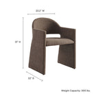 Modway Talia Upholstered Fabric Dining Armchair - Mocha-Bentwood Frame