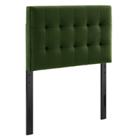 Modway Lily Stain-Resistant Performance Velvet Twin Size Headboard - Moss Green-Stain-Resistant Performance Velvet Upholstery