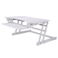 Rocelco 32" Sit To Stand Adjustable Height Desk Riser - White-Adjustable Height Sit-Stand Desk Riser
