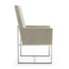 Manhattan Comfort Element 23.74" Modern Velvet Upholstered Dining Chair - Champagne-High Back Seat with Clean Simplistic Comfort Armrest