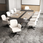 Homy Casa Swivel Conference Office Chair - Beige Fabric-Ergonomic high backrest and lumbar support design