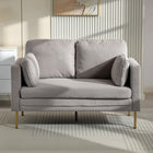HOMCOM 55" Loveseat Sofa with Pillows - Grey-Adjustable foot pads stabilize loveseat on uneven floors